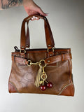 Coach Hamptons Embossed Signature Leather Satchel 10227 With Dust Bag