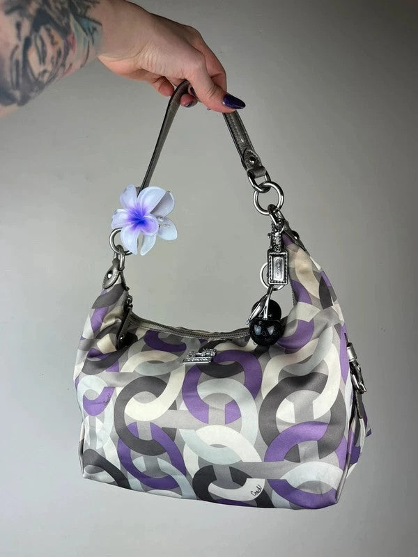 Coach Op Art Madison 2-Way Shoulder Bag - Style 14291 With Charms
