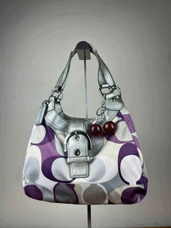 Coach Soho Scarf Print Hobo Bag F17406 - Y2K Vintage Purple