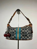 Coach Sufflette Signature Denim Stripe Shoulder Bag 7041