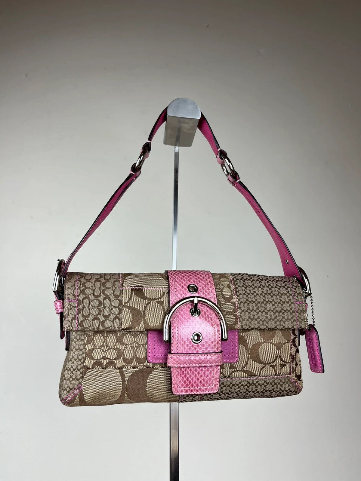 Coach 3689 Python Trim Soho Patchwork Shoulder Bag