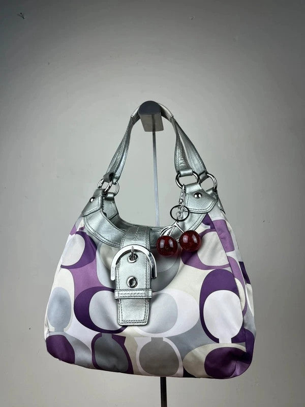 Coach Soho Scarf Print Hobo Bag F17406 - Y2K Vintage Purple