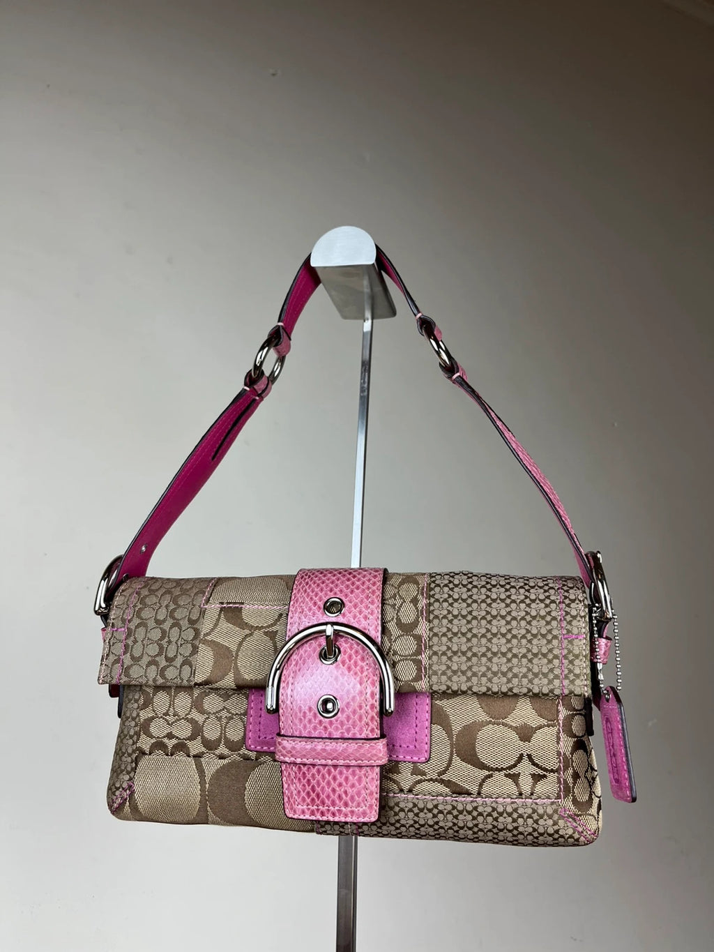 Coach 3689 Python Trim Soho Patchwork Shoulder Bag