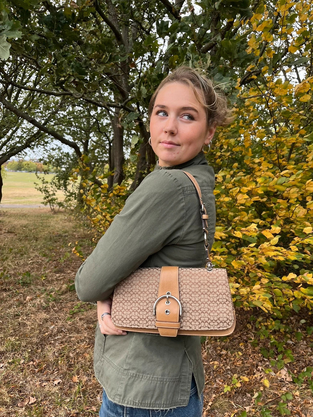 Coach Soho Mini Signature Buckle Flap Shoulder Bag 7075
