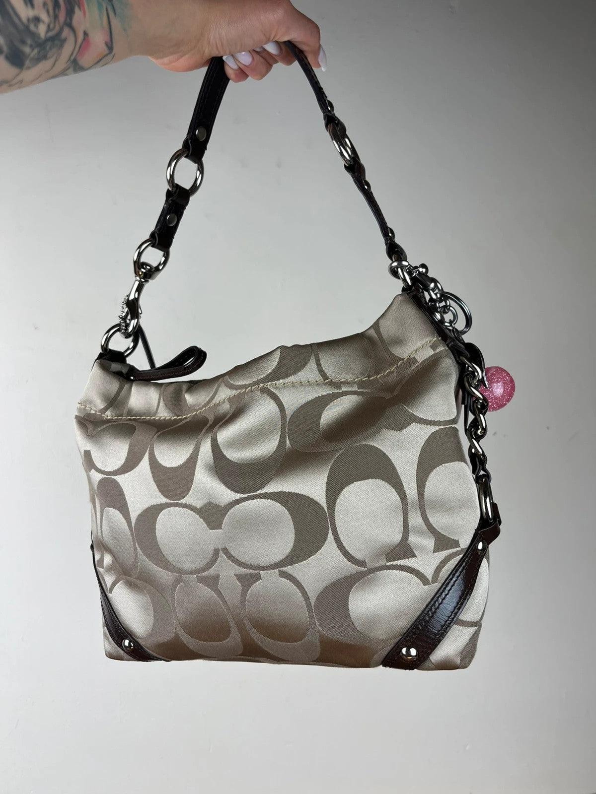 Coach Carly Signature Sateen Hobo F15250