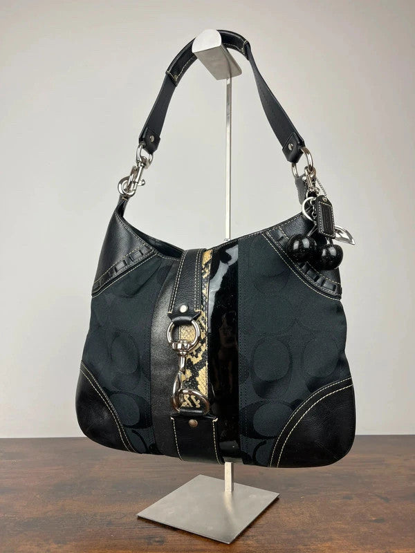 Coach Hamptons Signature Python Stripe Hobo Bag 10260