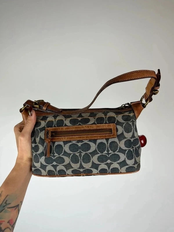Coach Sufflette Signature Denim Stripe Shoulder Bag 7041