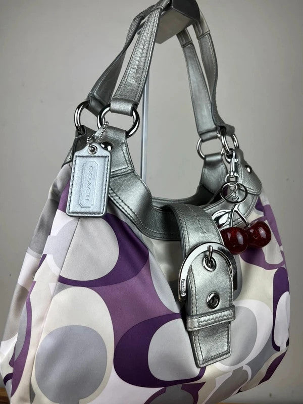 Coach Soho Scarf Print Hobo Bag F17406 - Y2K Vintage Purple