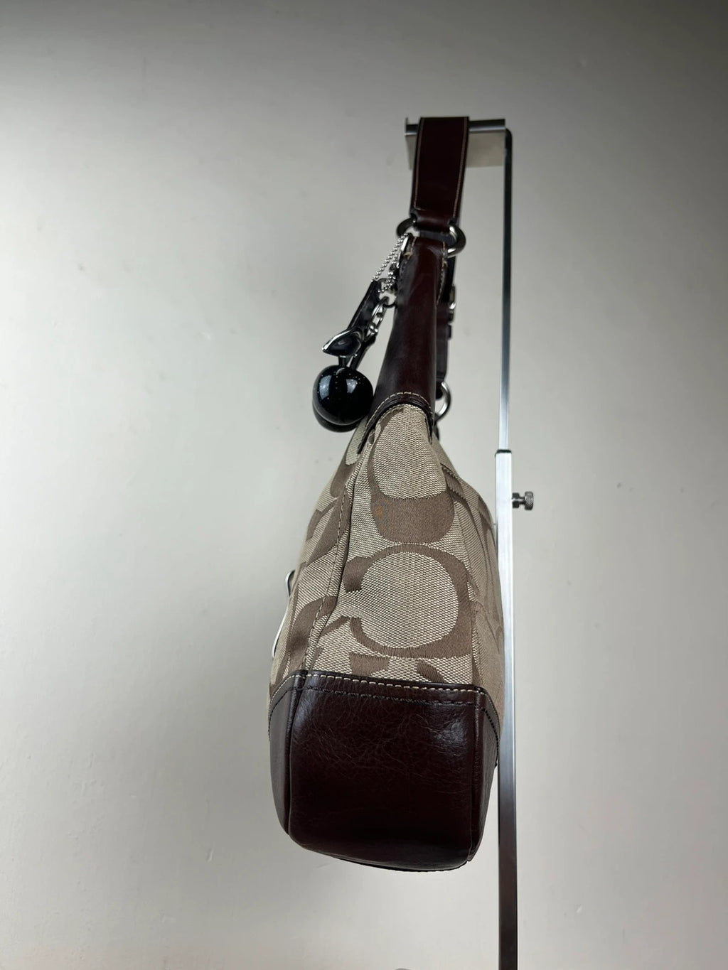 Coach Hamptons Signature Stripe Leopard Hobo