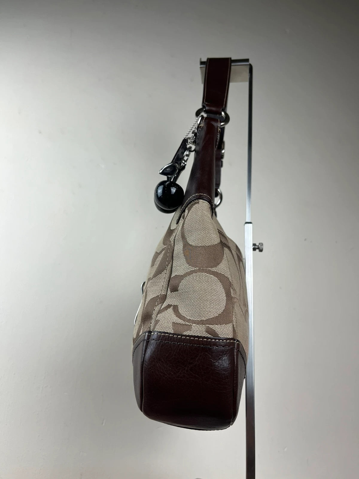 Coach Hamptons Signature Stripe Leopard Hobo