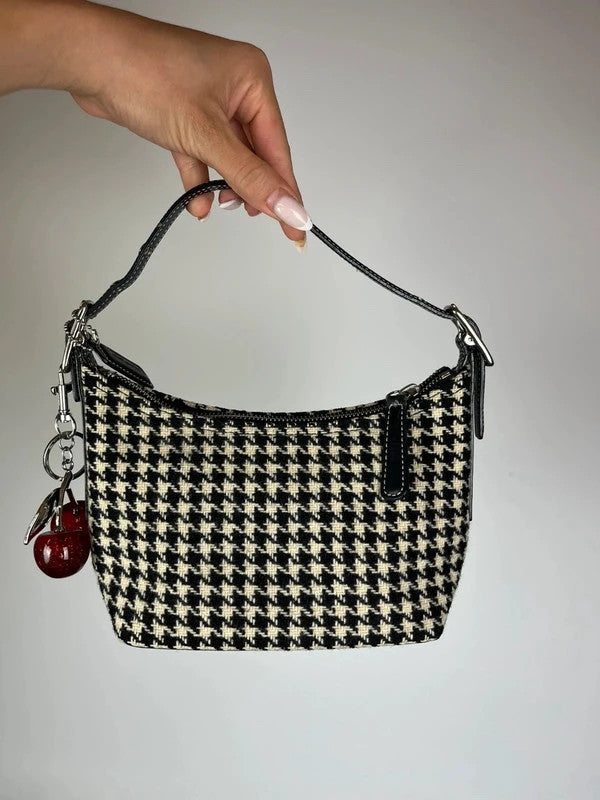 Rare Coach Hamptons Houndstooth Wool Mini Bag 7711