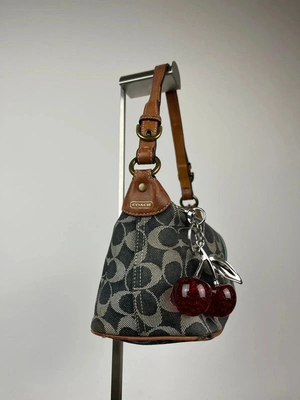 Coach Sufflette Signature Denim Stripe Shoulder Bag 7041