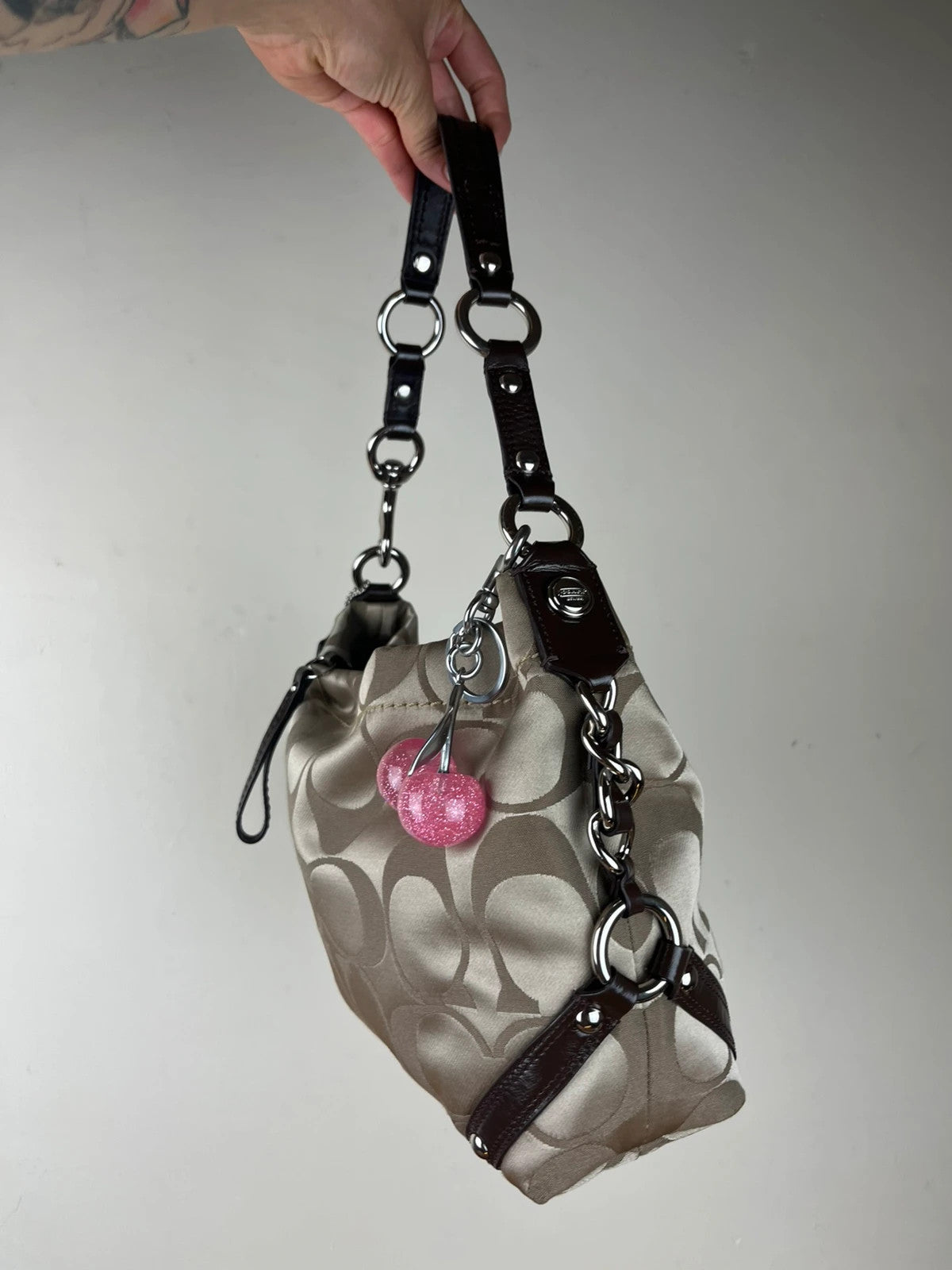 Coach Carly Signature Sateen Hobo F15250