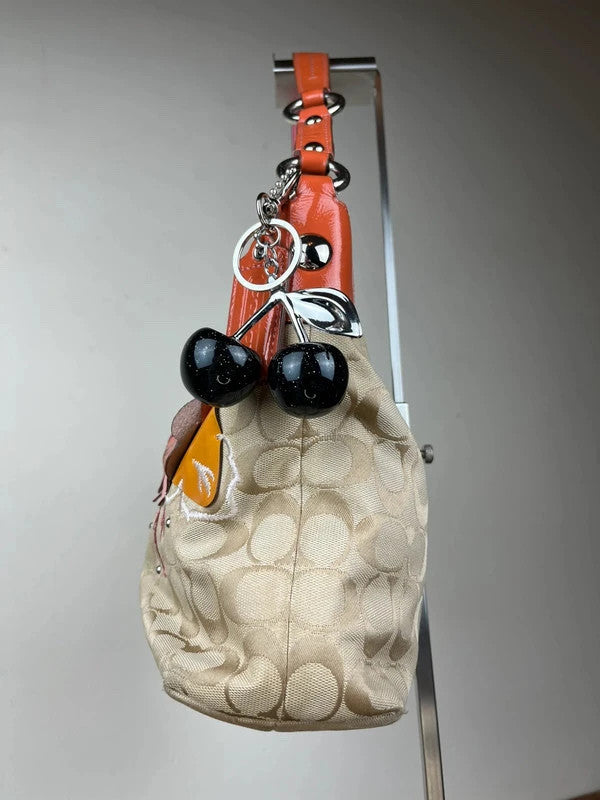 Vintage Coach Signature Floral Appliqué Shoulder Bag F16879