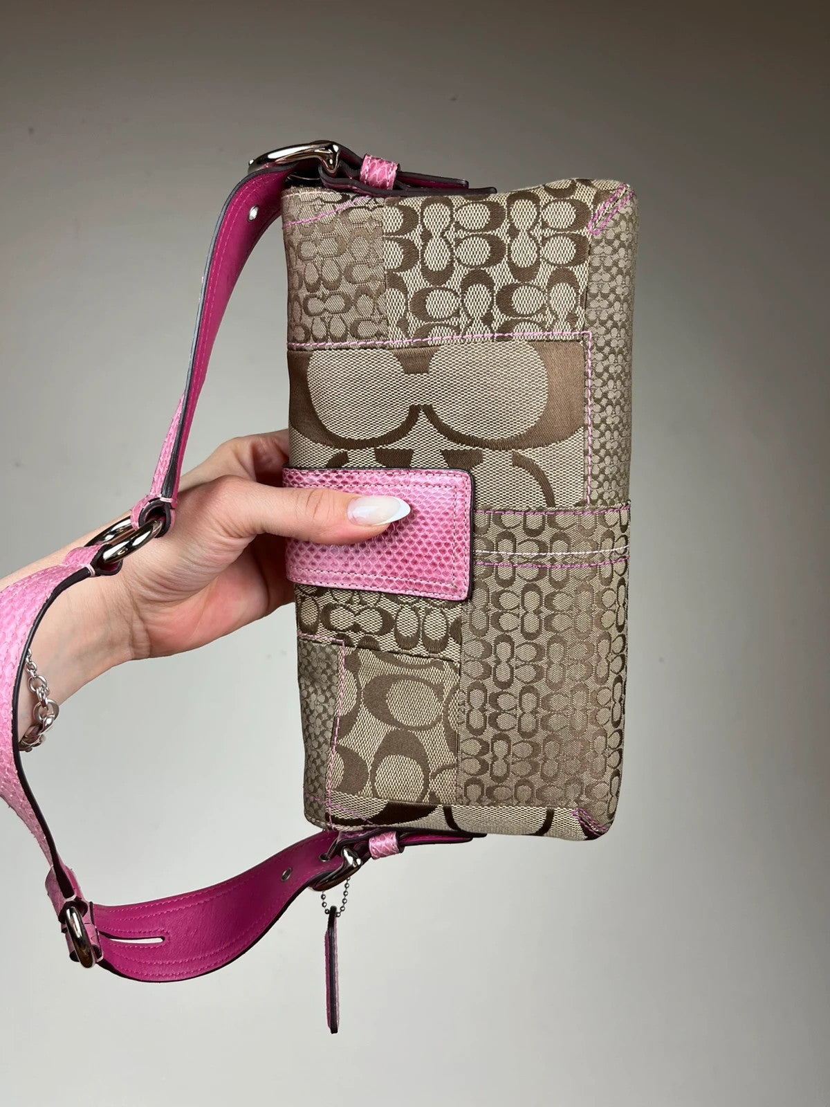 Coach 3689 Python Trim Soho Patchwork Shoulder Bag