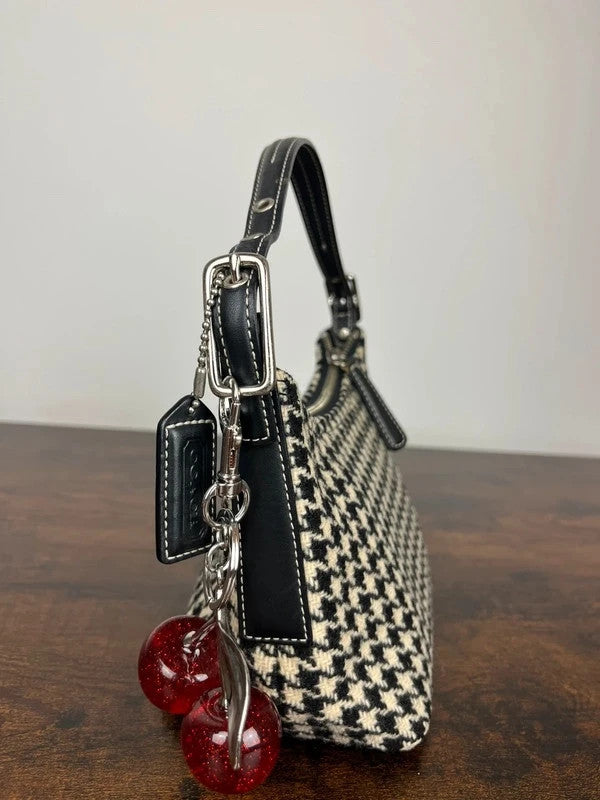 Rare Coach Hamptons Houndstooth Wool Mini Bag 7711