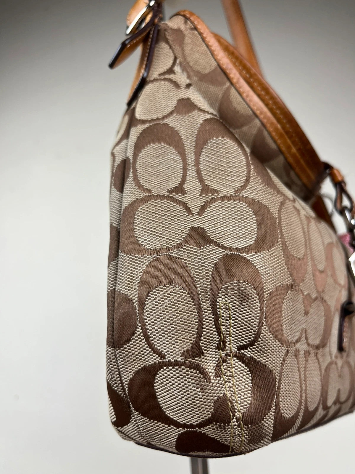 Coach Hamptons Signature Soft Clip Hobo 6845