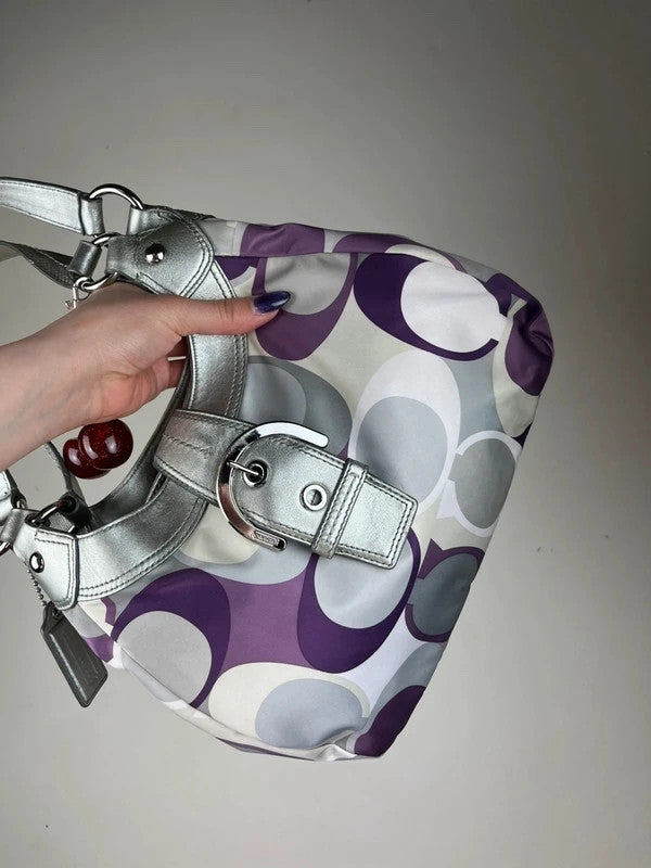 Coach Soho Scarf Print Hobo Bag F17406 - Y2K Vintage Purple