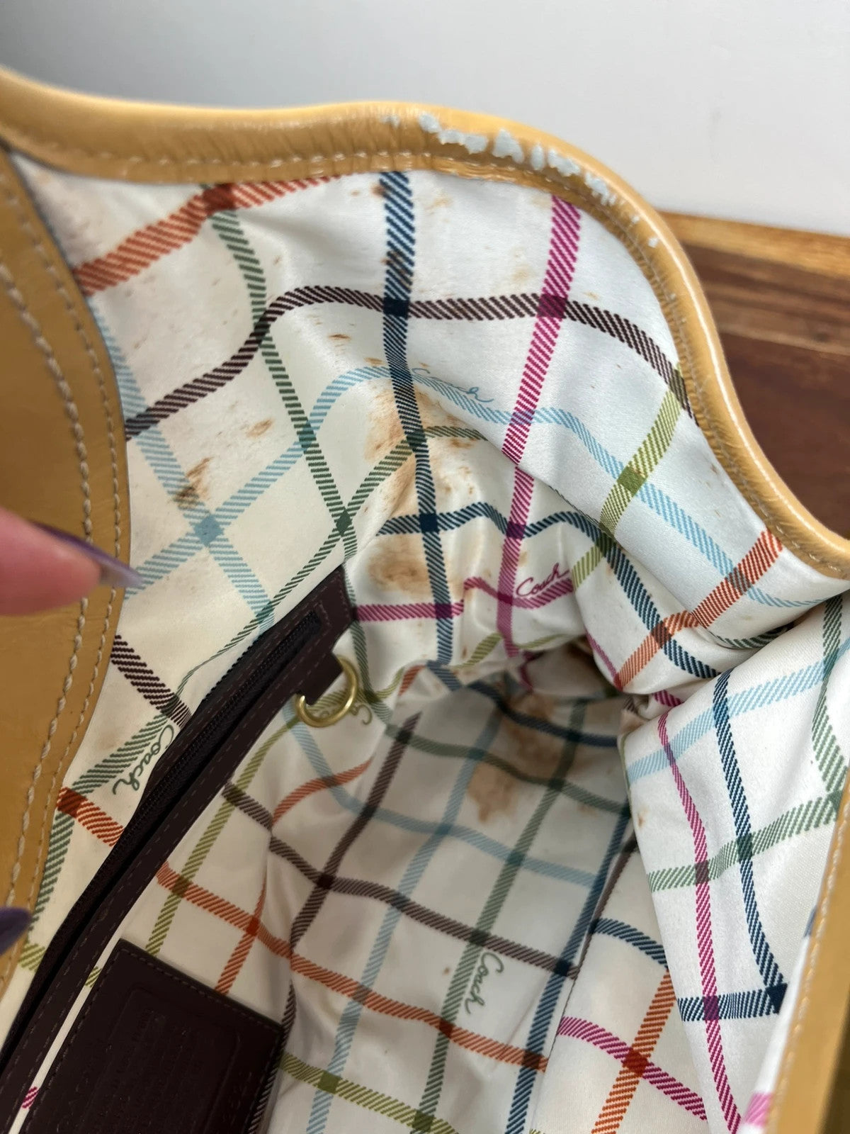 Coach Ergo Pleated Kiss-Lock Satchel - Honey Tan With Cherry Charm