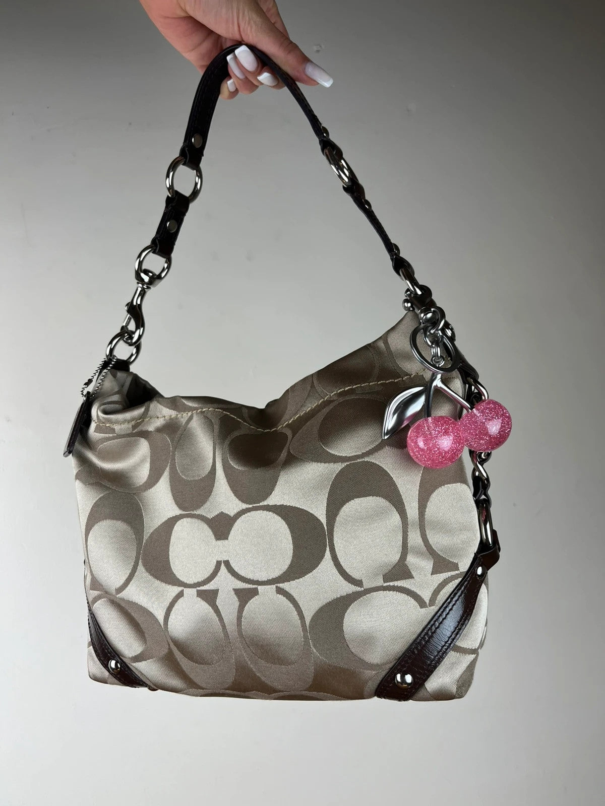 Coach Carly Signature Sateen Hobo F15250