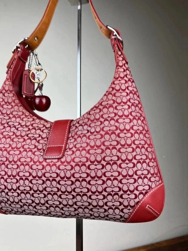 Rare Vintage Coach Hamptons Signature Jacquard Hobo 8934