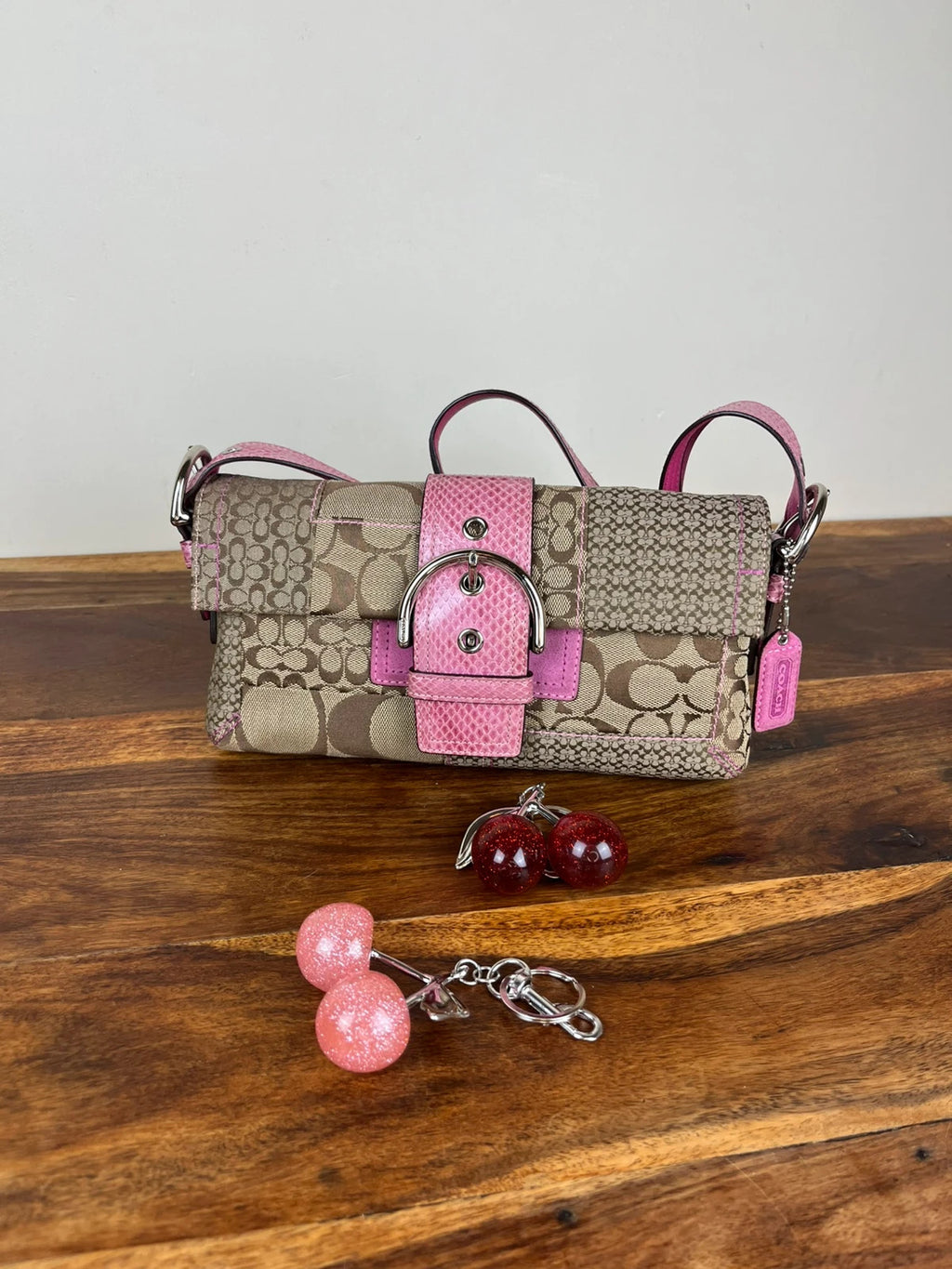 Coach 3689 Python Trim Soho Patchwork Shoulder Bag