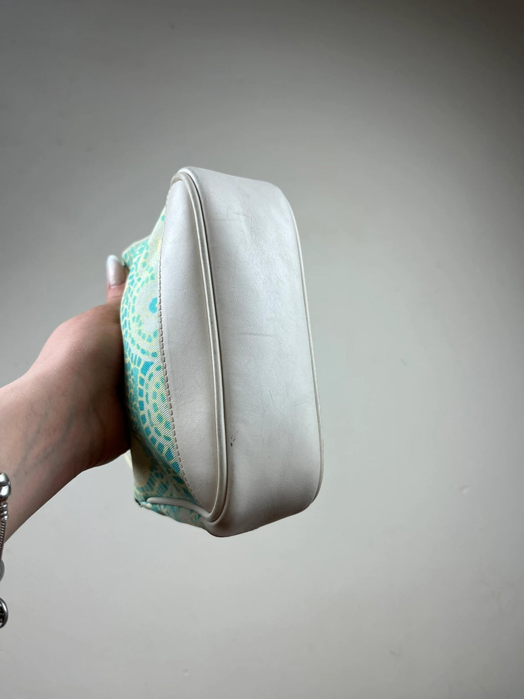Rare Coach Green Paisley Print Mini Shoulder Handbag - Model 8104
