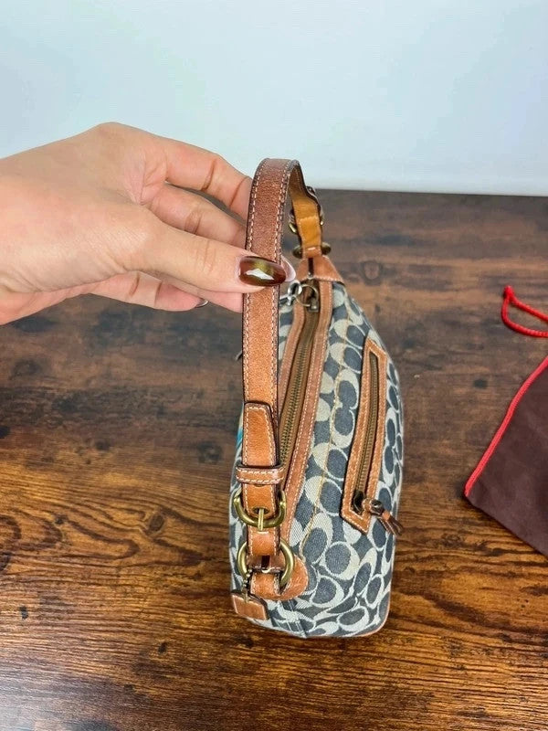 Coach Sufflette Signature Denim Stripe Shoulder Bag 7041