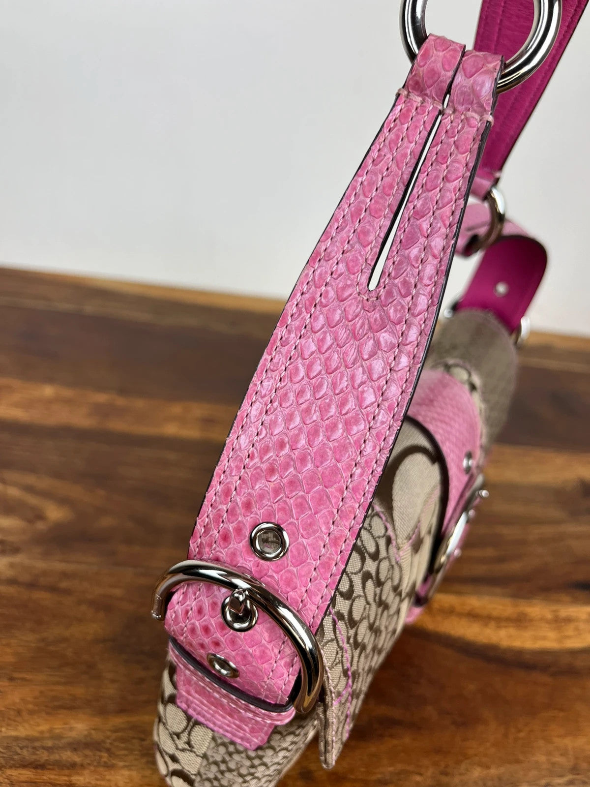 Coach 3689 Python Trim Soho Patchwork Shoulder Bag