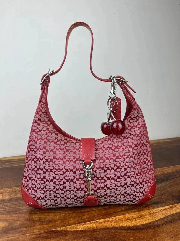 Rare Vintage Coach Hamptons Signature Jacquard Hobo 8934