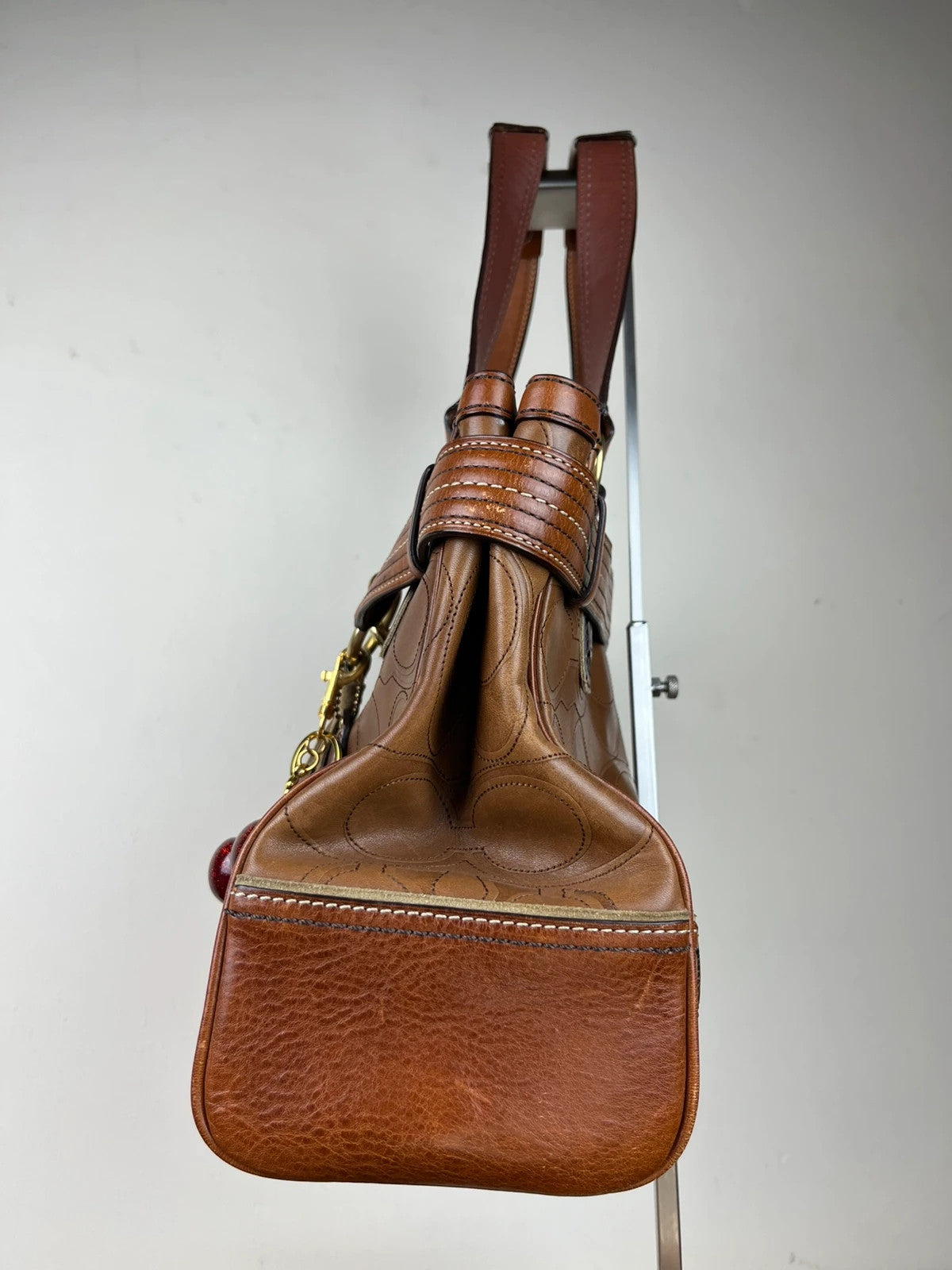 Coach Hamptons Embossed Signature Leather Satchel 10227 With Dust Bag