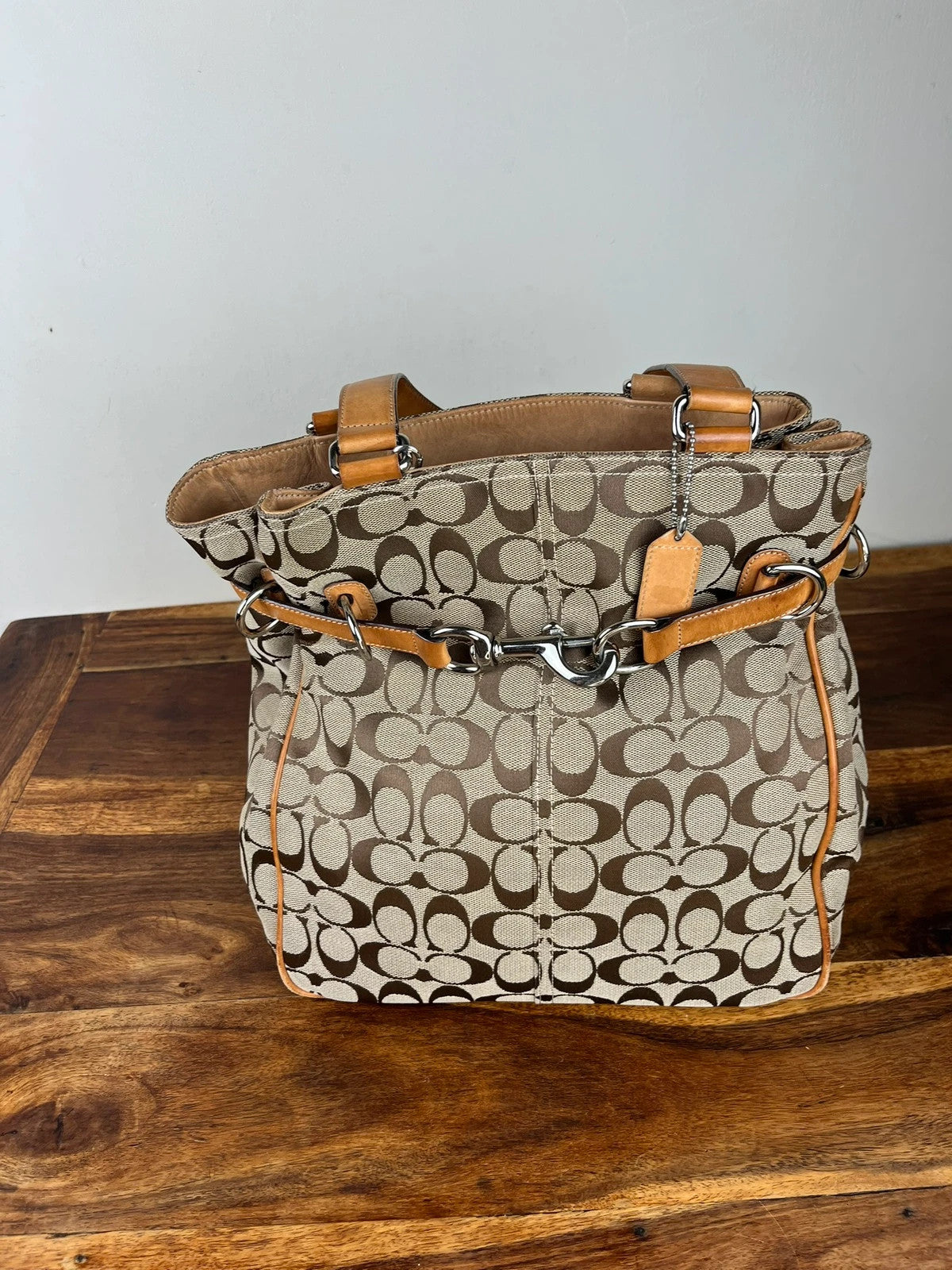 Coach Hamptons Signature Canvas Clip Tote 6352