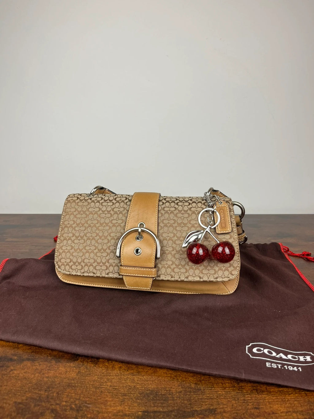 Coach Soho Mini Signature Buckle Flap Shoulder Bag 7075