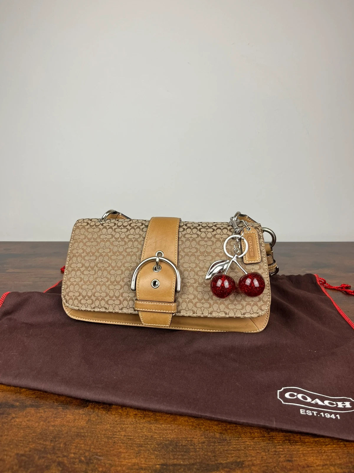 Coach Soho Mini Signature Buckle Flap Shoulder Bag 7075
