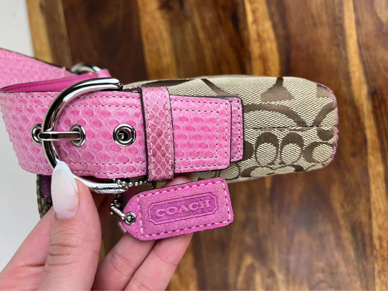 Coach 3689 Python Trim Soho Patchwork Shoulder Bag