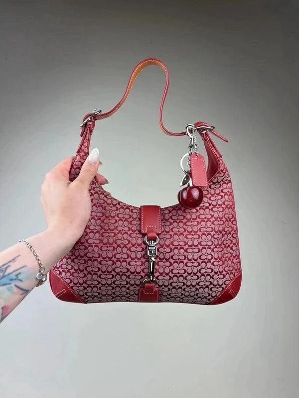 Rare Vintage Coach Hamptons Signature Jacquard Hobo 8934