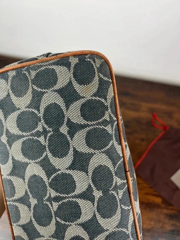 Coach Sufflette Signature Denim Stripe Shoulder Bag 7041