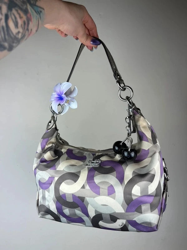 Coach Op Art Madison 2-Way Shoulder Bag - Style 14291 With Charms