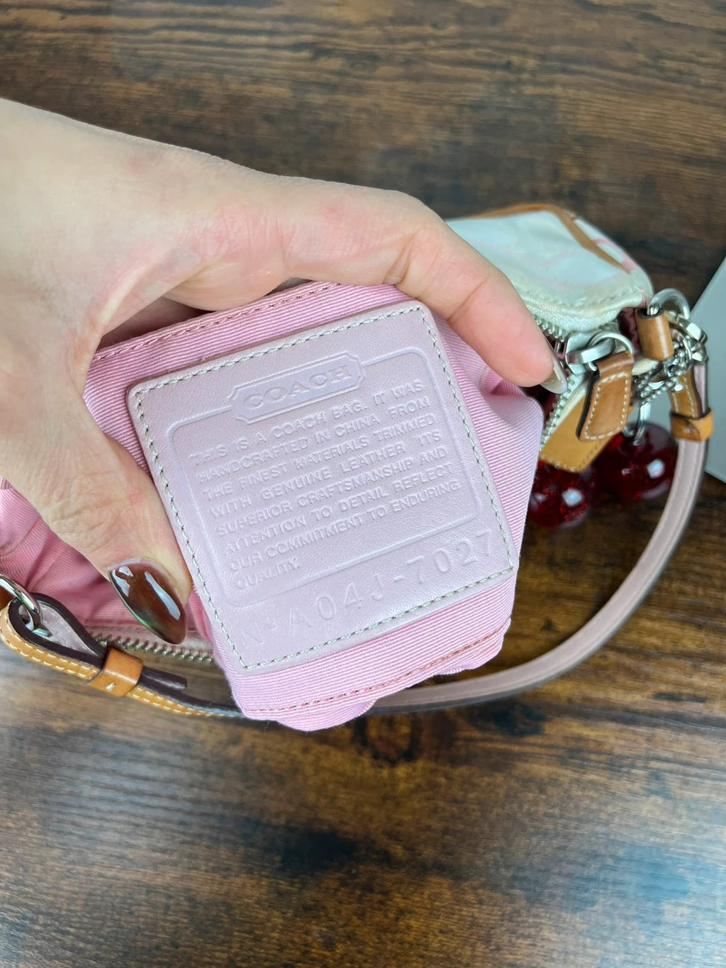 Rare Coach Signature Optic C Pink and White Demi Shoulder Bag 7027