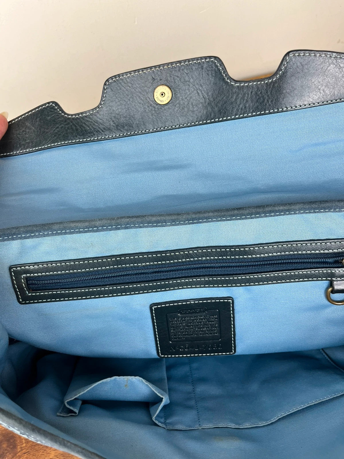 Coach Soho Signature Flap Satchel 7080 - Y2K Vintage Blue/ dark Grey