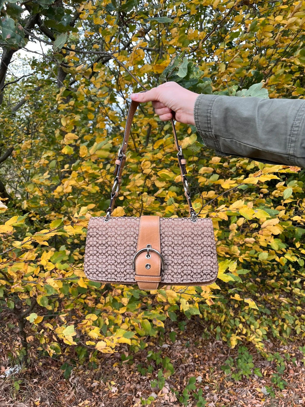 Coach Soho Mini Signature Buckle Flap Shoulder Bag 7075