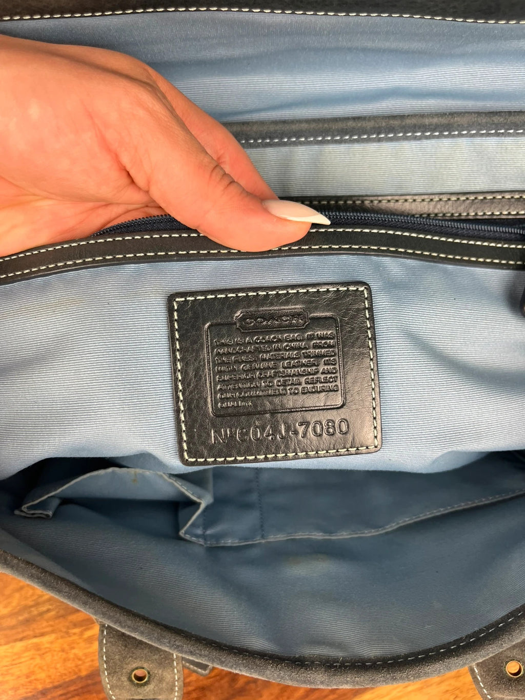 Coach Soho Signature Flap Satchel 7080 - Y2K Vintage Blue/ dark Grey