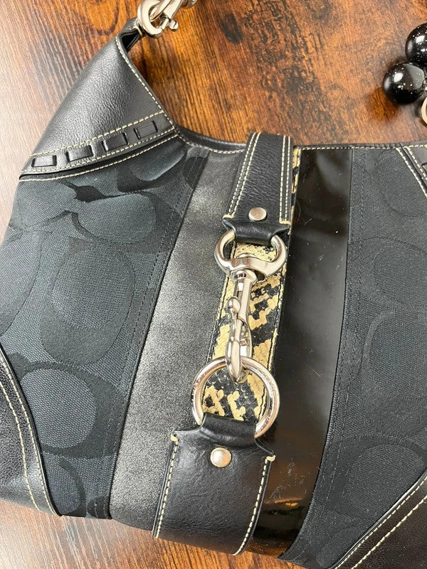 Coach Hamptons Signature Python Stripe Hobo Bag 10260