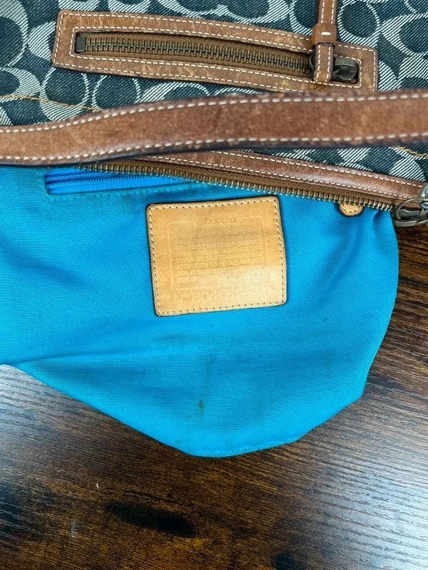 Coach Sufflette Signature Denim Stripe Shoulder Bag 7041