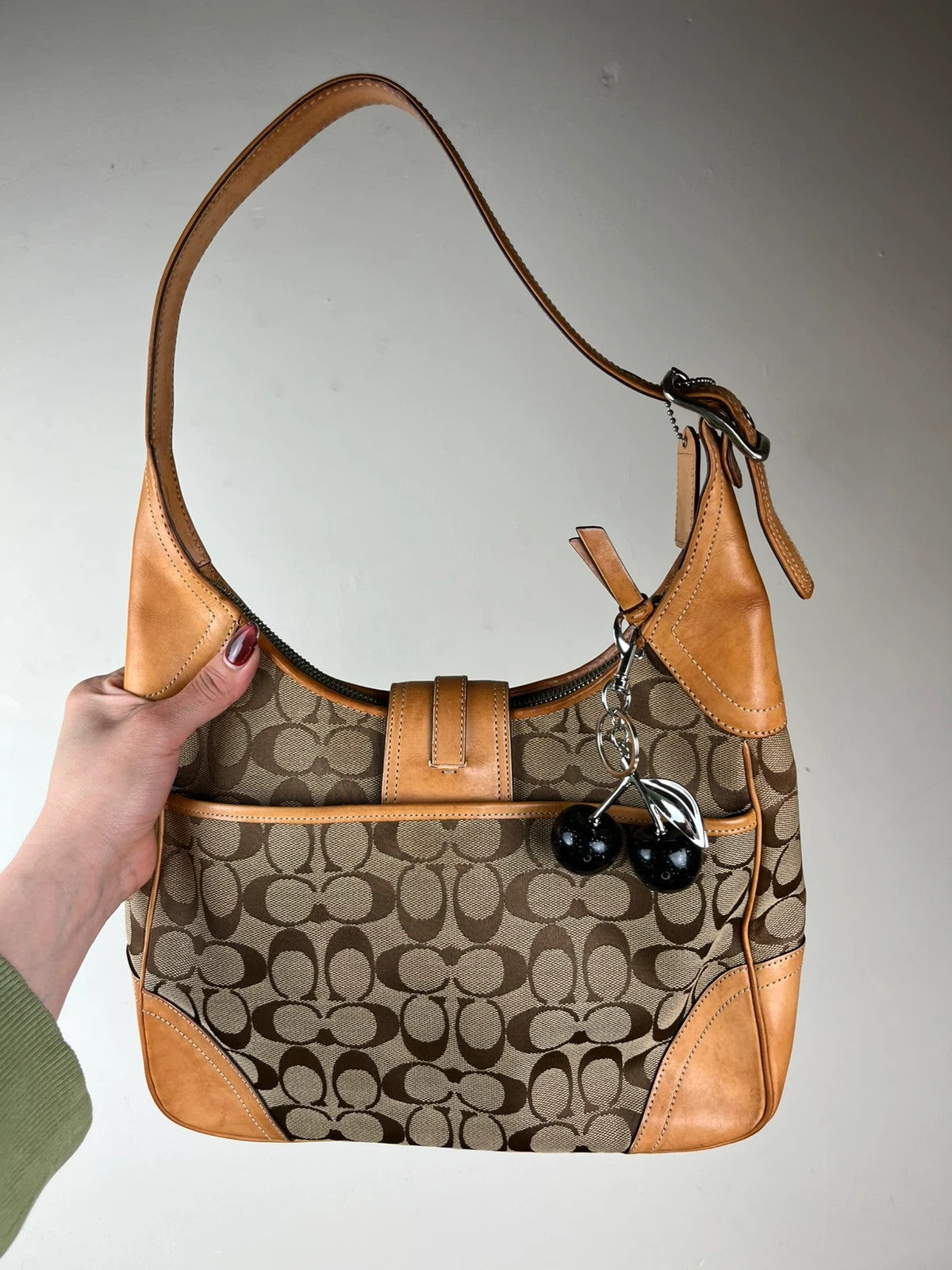 Coach Signature Clip Hamptons Hobo 8K03