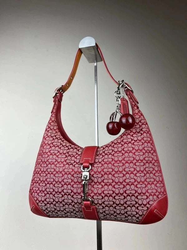 Rare Vintage Coach Hamptons Signature Jacquard Hobo 8934