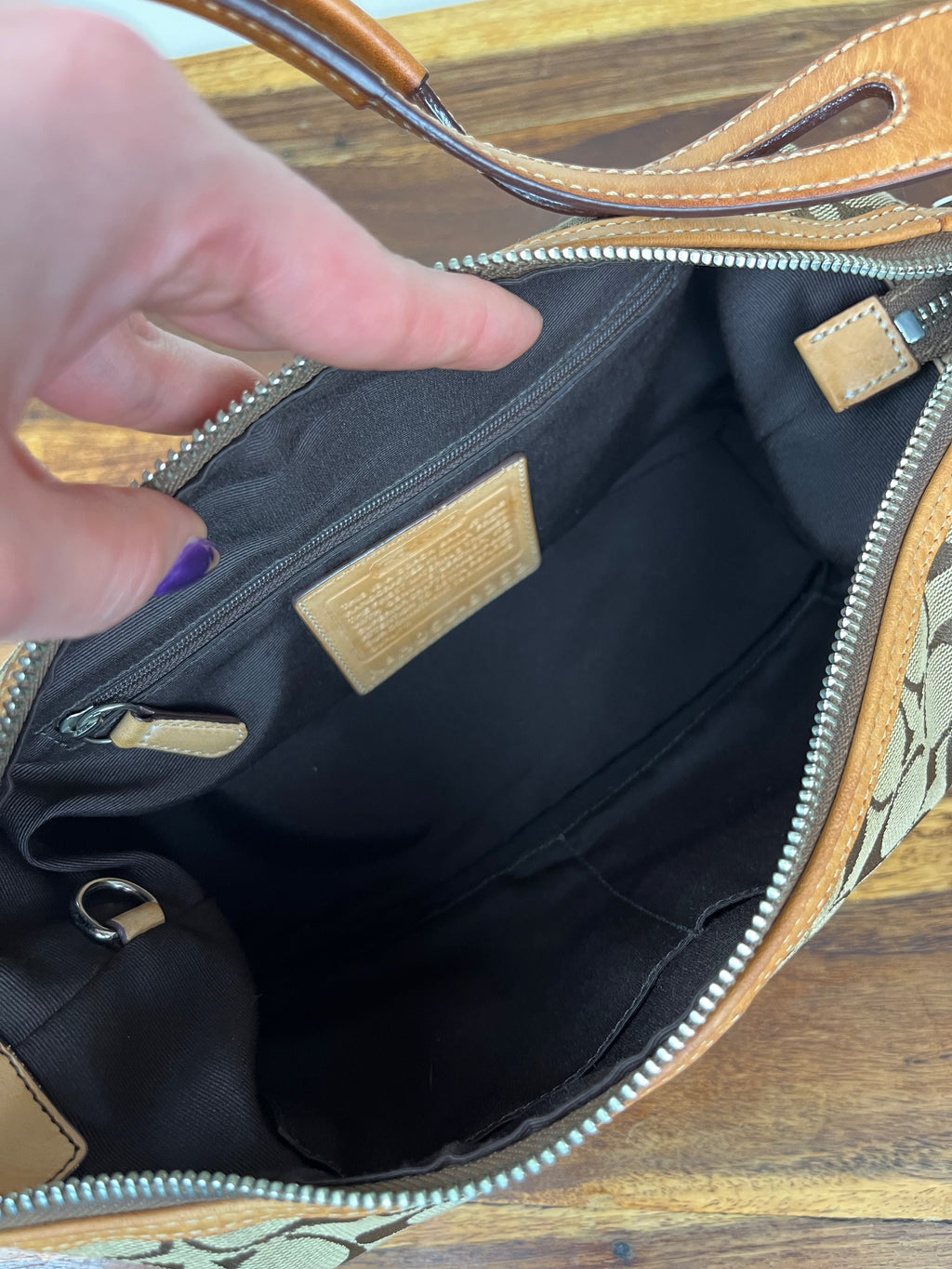 Coach East West Duffle Shoulder Bag - Model 9363 With Cherry Charm