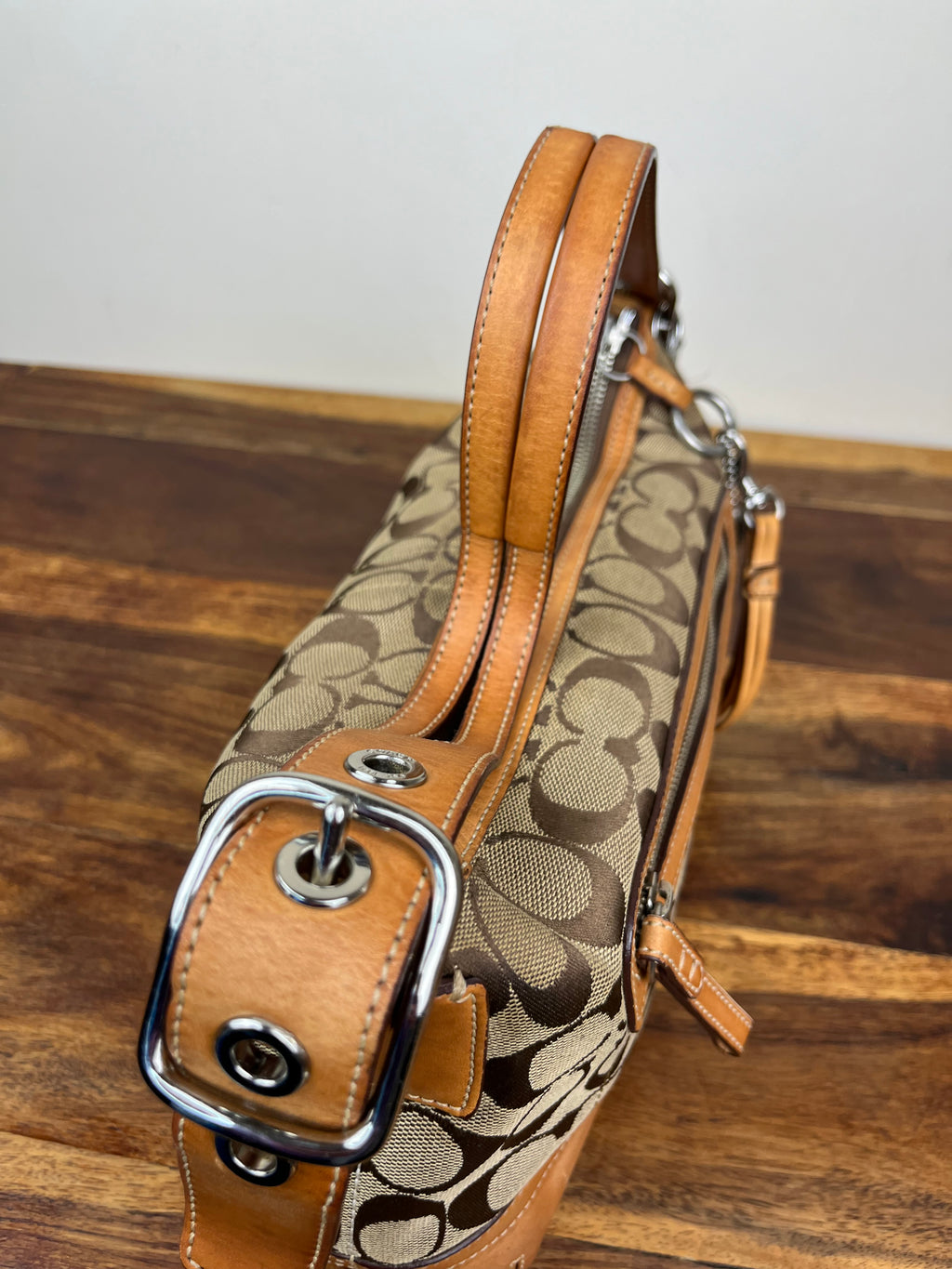 Coach East West Duffle Shoulder Bag - Model 9363 With Cherry Charm