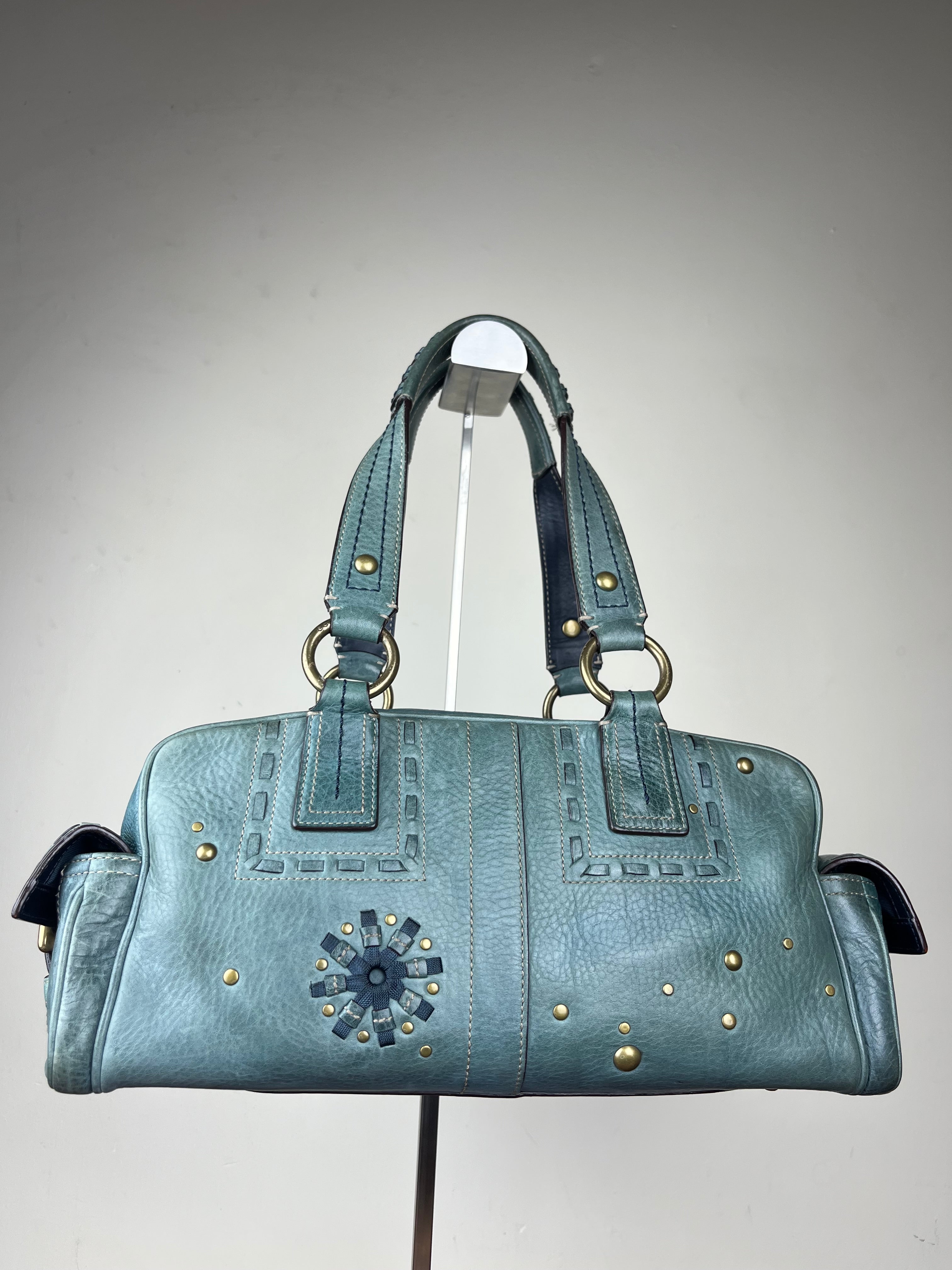 Rare Coach Mia Laced Studded Satchel - Style 10064 With Cherry Charm